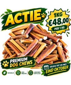 1 KILO Paw Natural Bullepees Bullenpezen Extra Dik 15cm Natural Dental Snack 1KG (+/-32St) - Afbeelding 3
